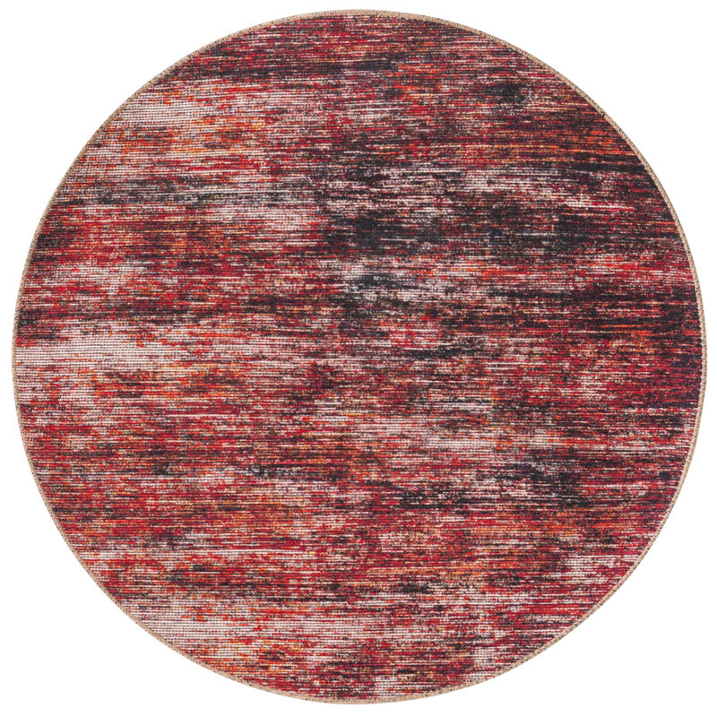 Ikhasa Chenille Abstract Indoor Rug, Round 3'6"