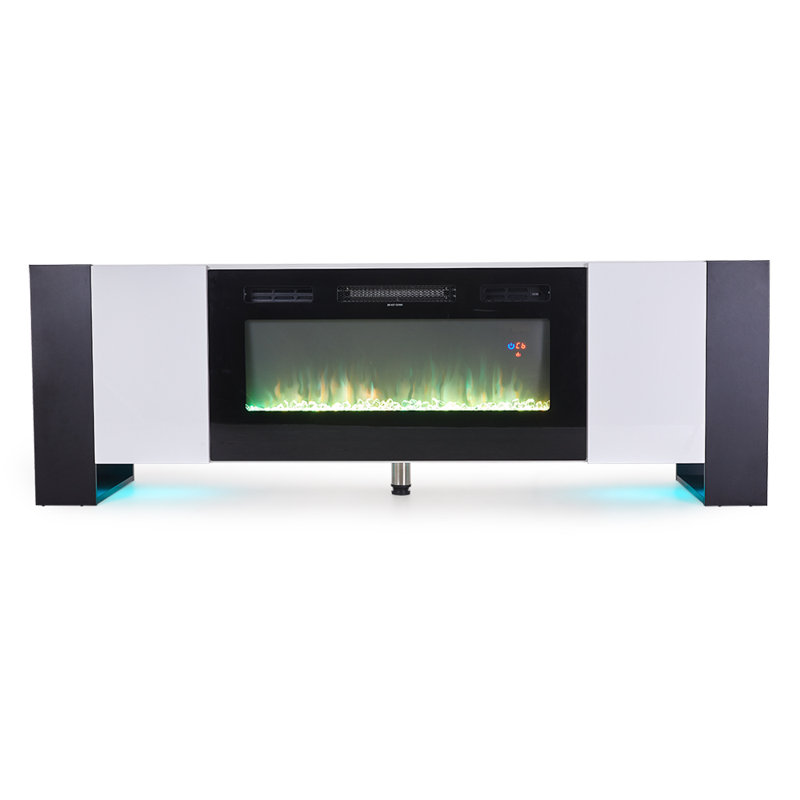 Metro Lane 178cm W Electric Fireplace with 5120 BTU, Black/White