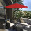 Parasol de patio gris 11 pi avec manivelle nervurée en aluminium en oléfine rouge-1333245068