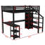 Metal Full Size Loft Bed With Wardrobe, Desk, Port And Adjustable Brightness Led - Black For A Intriguing Bedroom