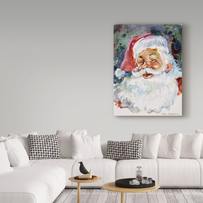 Hal Frenck Multicolor Santa Face Canvas Art for Kids