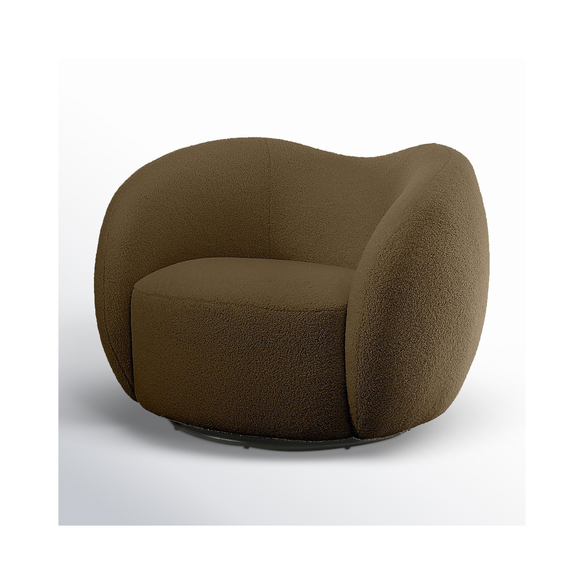 Upholstered Barrel Chair, Green Wool