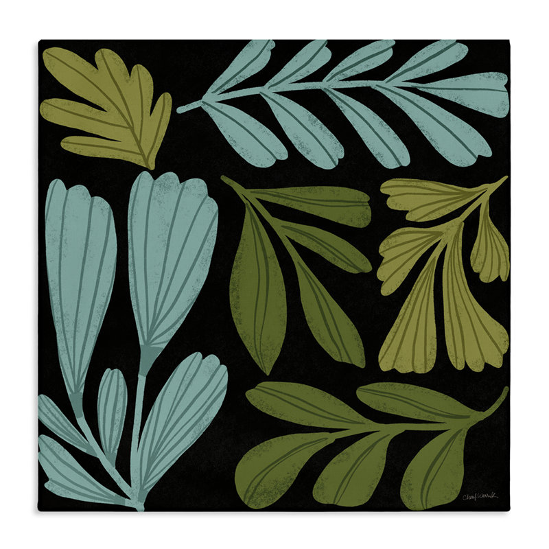  «Varied Leaves Collage» par Cheryl Warrick, H 24 po x l 24 po