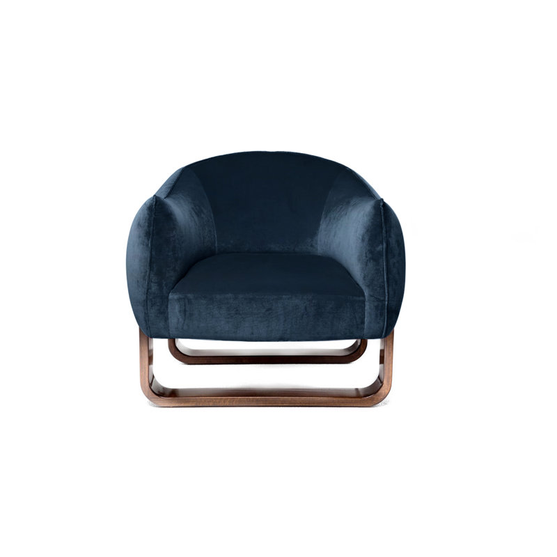 Milo Armchair, Ocean/Umber Velvet