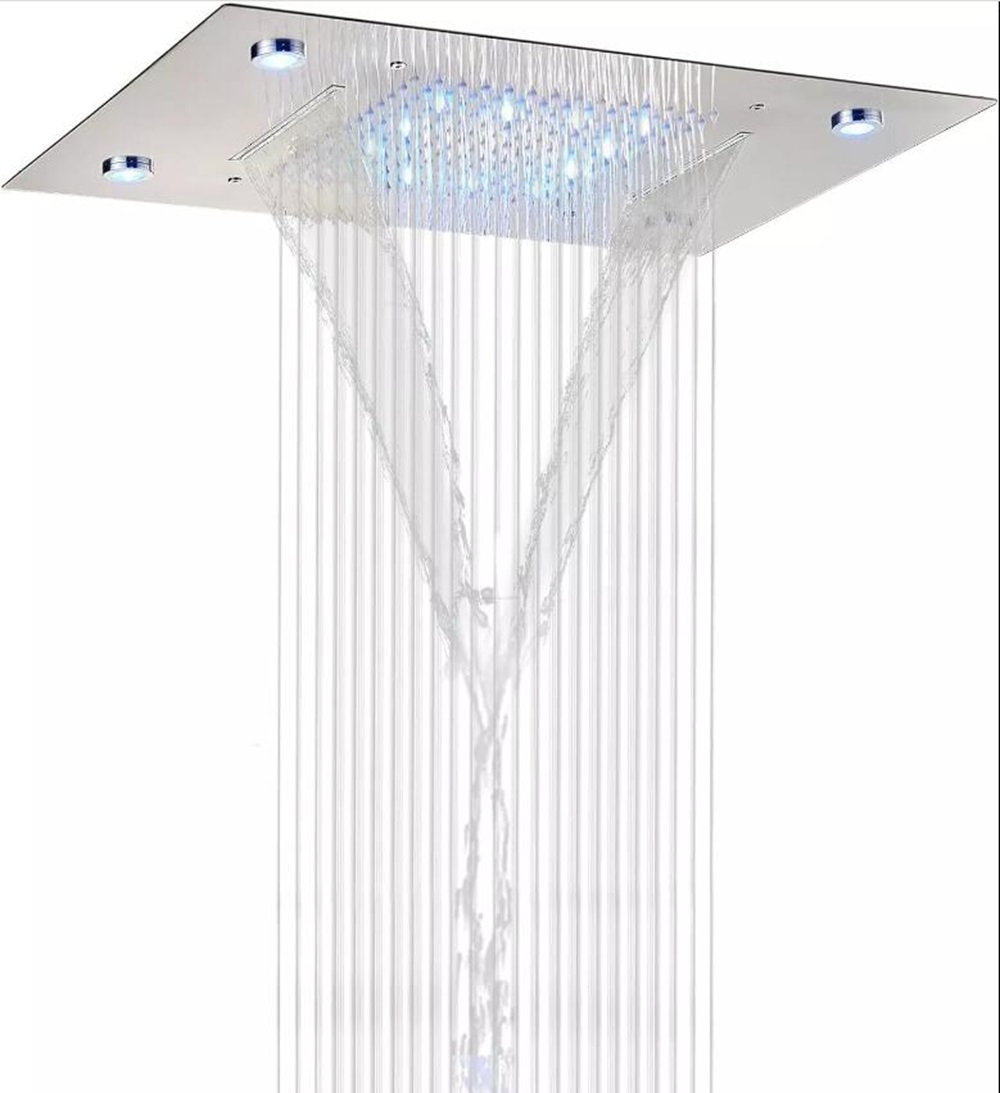 Nabiyy Luxury LED Shower Head Rainfall Waterfall Top Spray High ...