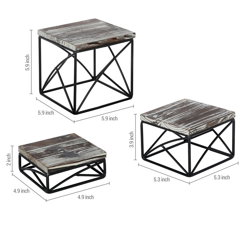 3-Piece Tiered Stand Set, Brown