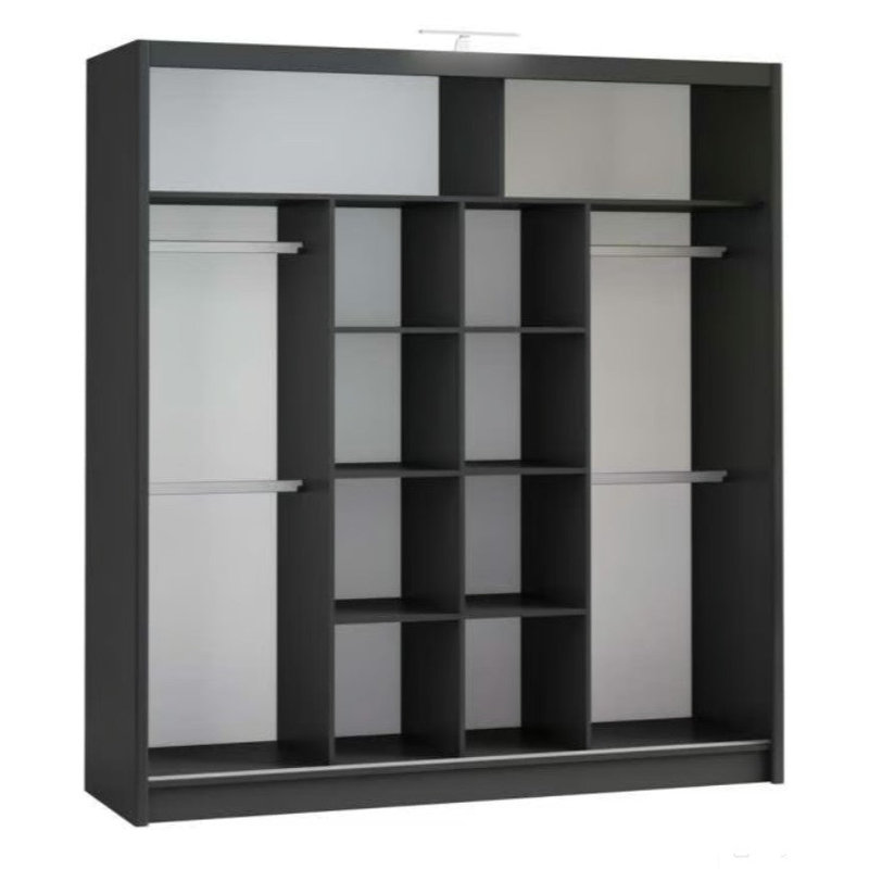Manufactured Wood Wardrobe, Black