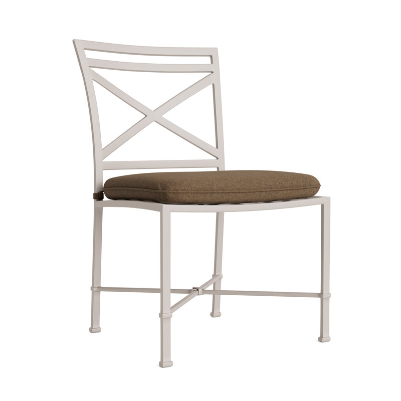 Venetian Outdoor Dining Side Chair, Brown, Fusion Moccasian, Dove Smooth