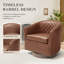 Fauteuil d'appoint moderne pivotant en cuir avec garniture cloutée capitonnée-904425724