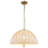 1-Light Modern Farmhouse Pendant Light with Large Linen Drum Shade, Adjustable Height 17-94", Dimmable E26 Fixture for Kitchen Island Dining Room Living Room, ETL Listed, Gold/Beige