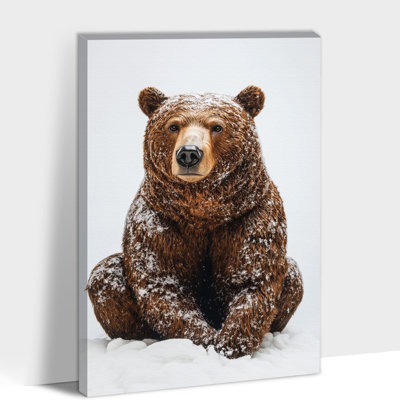 Ours sur toile, reproduction de peinture de la faune grizzly brune, affiche de la forêt des neiges, ours de la nature, décoration pour le salon, la chambre à coucher, la salle de bain, le bureau de la chambre de bébé