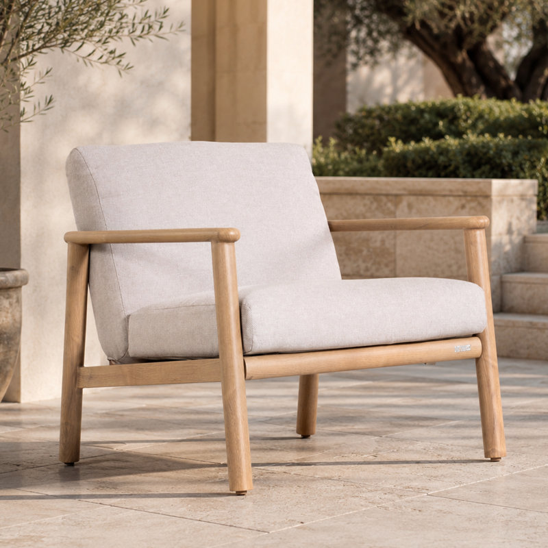 Chaise longue d'extérieur avec coussins Lott