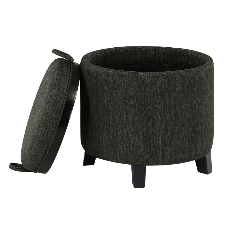 Repose-pieds avec plateau de rangement réversible Otsie, Gris anthracite foncé 