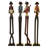 Polystone Tall Long Legged Jazz Band Musician Decorative Brown Sculpture with Black Base Stand Set-593679831-593679850