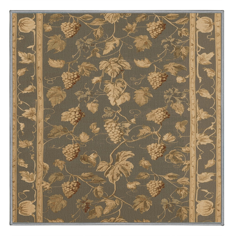 Tapis brun français lavable à la machine, Carré 7 pi