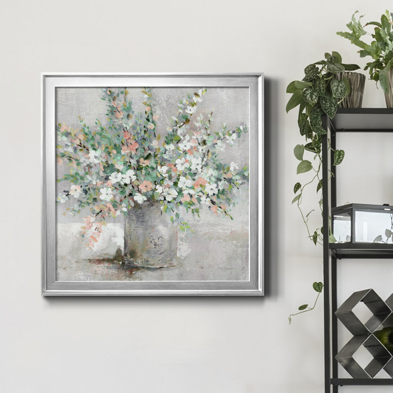 Farmhouse Retreat - Peinture sur toile encadrée, H 22,5 po x l 22,5 po x P 1,5 po, Toile encadrée argentée