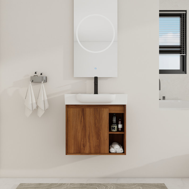 Meuble-lavabo simple 24 po avec comptoir en céramique 24 po
