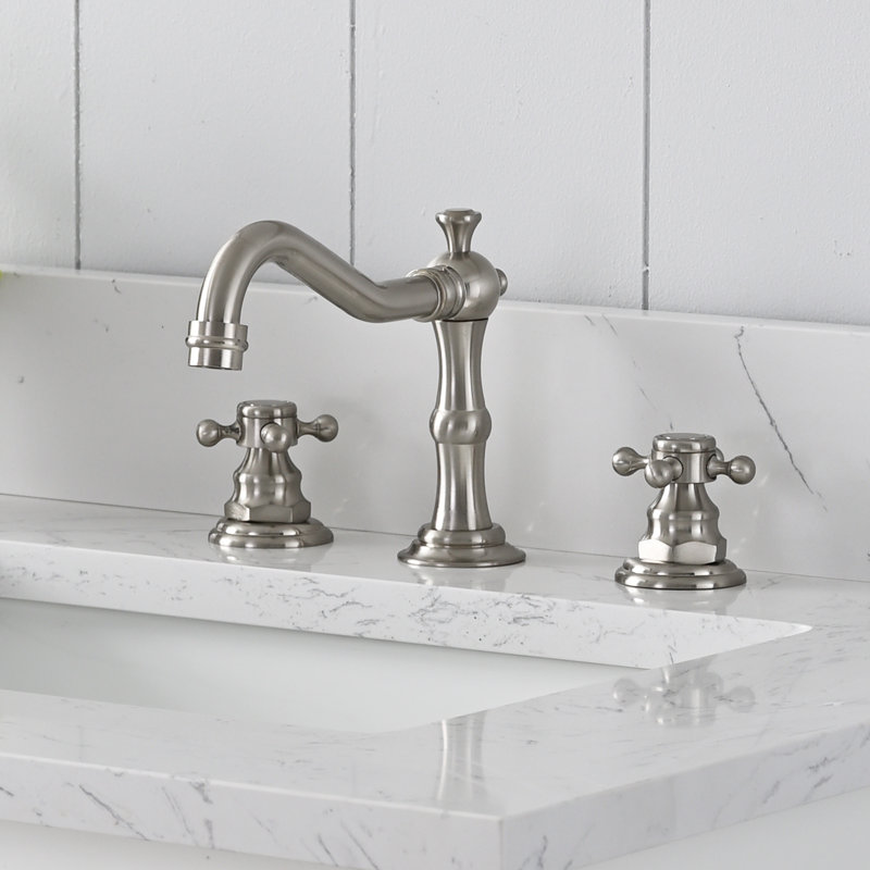 Vannes 54" Double Sink Freestanding Bathroom Vanity with Engineered Marble Top, White