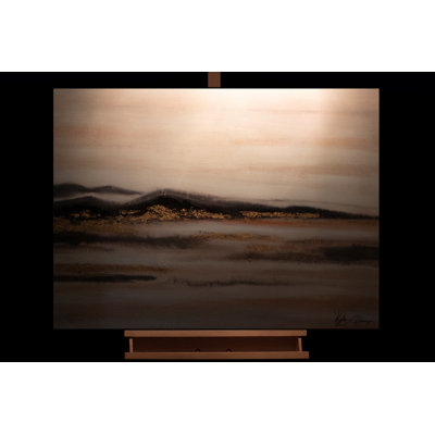 Hand -painted golden steppe acrylic painting