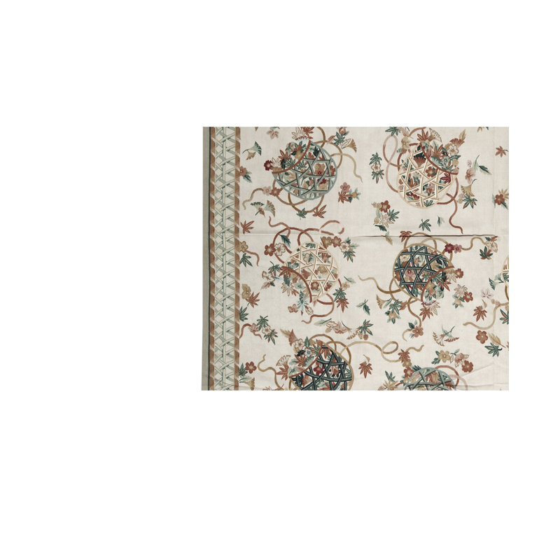 Hand-Knotted High-Quality Ivory and Beige Area Rug, Rectangle 9'9" x 13'8"