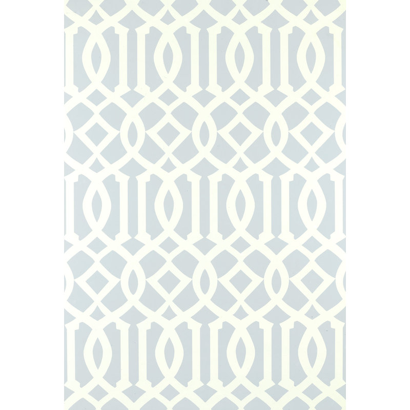 Imperial Trellis Wallpaper, Soft Aqua