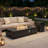 56'' Rectangular Propane Fire Pit Table with Lid, Hidden Tank Side Table, Wind Guard & Cover, 50,000 BTU-505888808