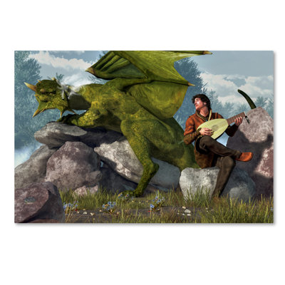 Lethe 'Bard and Dragon' Graphic Art Print on Wrapped Canvas