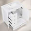 Meuble-lavabo 30 po avec lavabo, 1 armoire et 3 tiroirs, panneau de bois massif et panneau de fibres à densité moyenne, blanc-86867071
