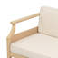 Canapé d'extérieur Dakota de style moderne du milieu du siècle, en bois d'acacia, de 269 cm de large, avec structure à lattes et coussins amovibles déperlants.