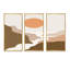 «Lanscape with Full Moon in Terracotta Tones», reproduction de cadre flottant sur toile 3 pièces-2074518511-2074518510