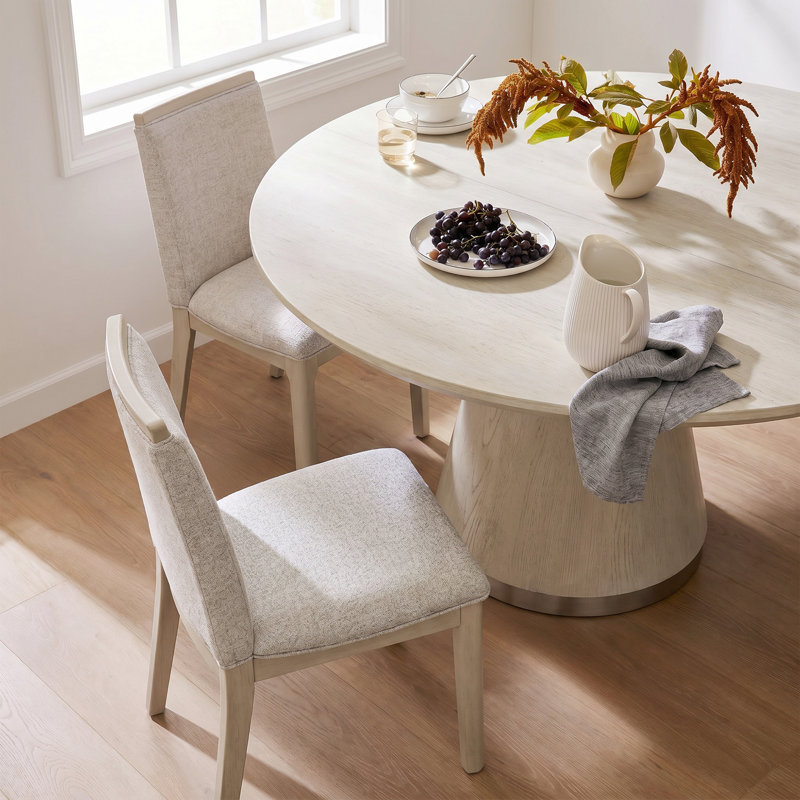Ensemble de 2 chaises de salle à manger rembourrées en bois massif Aastha