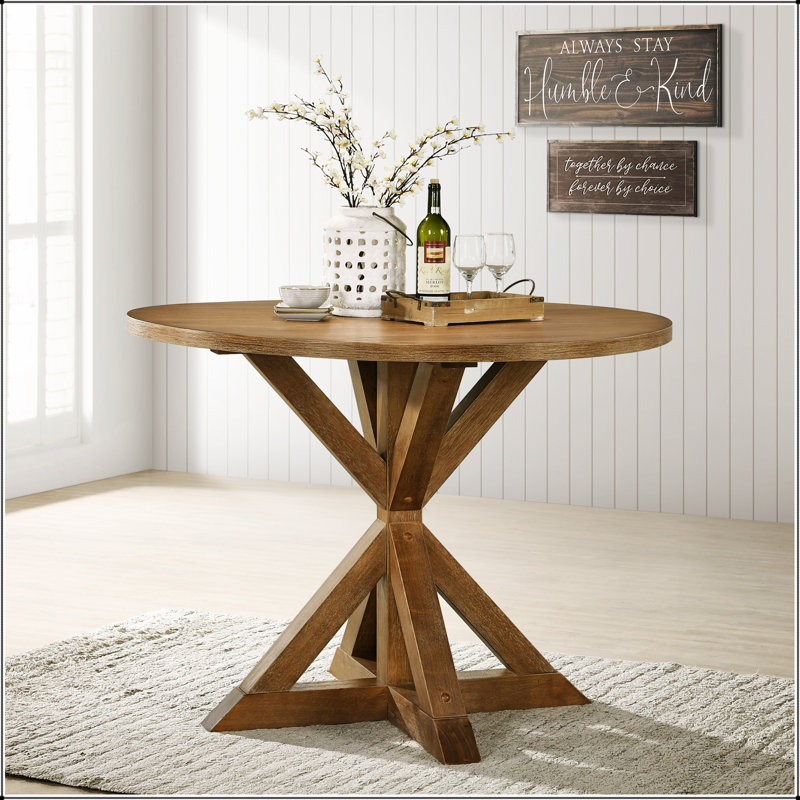 Windvale Cross-Buck Base Counter Height Dining Table, Natural