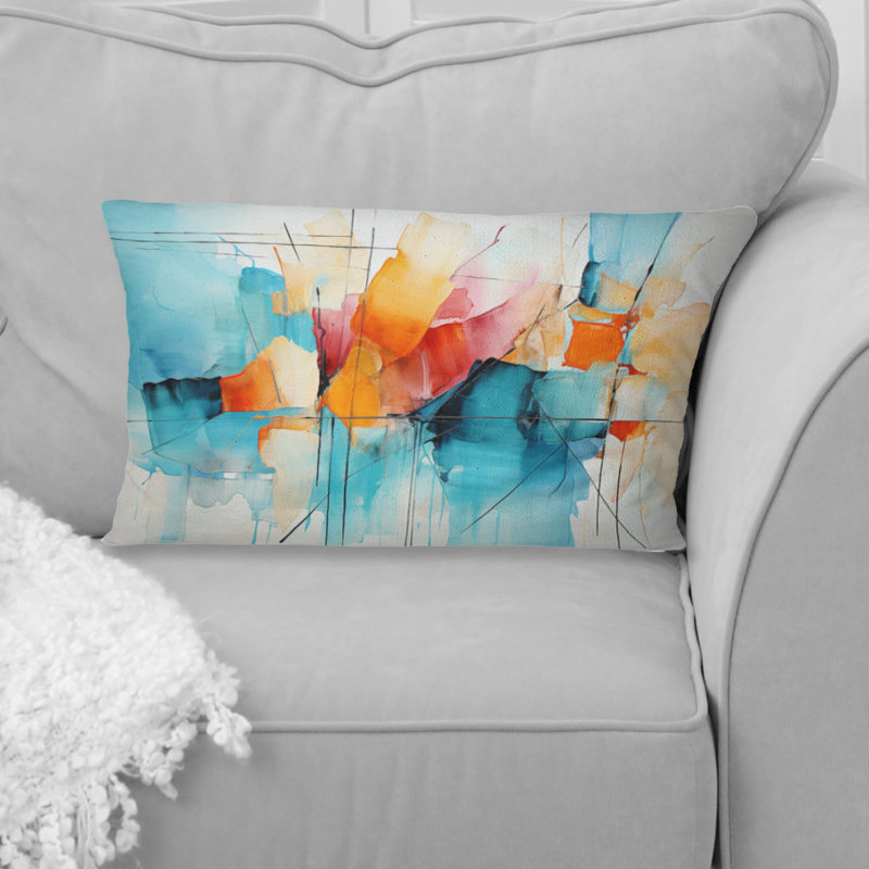Collage Symphony I - Abstract Collages Printed Throw Pillow