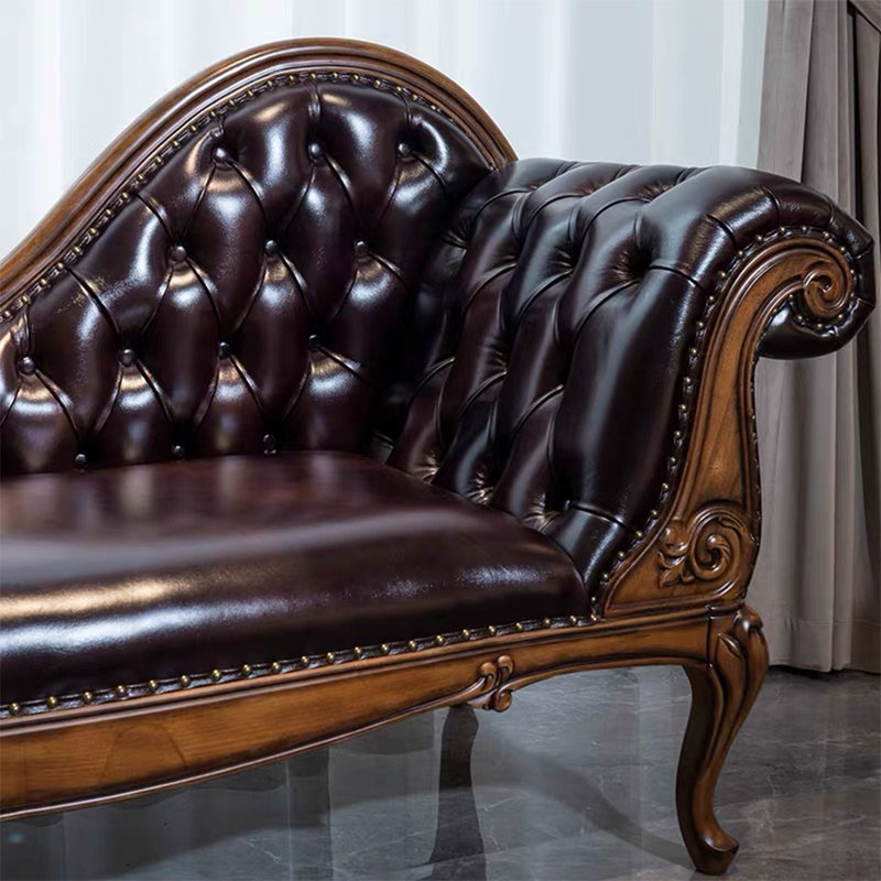 Élégante chaise en bouleau en similicuir, Orienté à droite