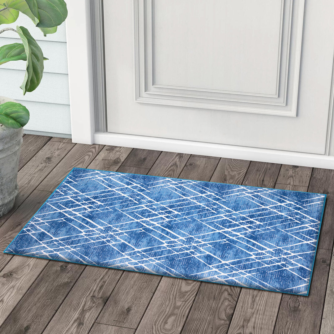 Gadar Living Room Blue/White Rug