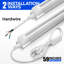 Éclairage de magasin Barrina à DEL, 5 pi, 50 W, 6 500 lm, 5 000 K, luminaire transparent en forme de V à couvercle en T8, lumières d'atelier pouvant être reliées pour garage, atelier, entrepôt, sous-sol, répertorié ETL, 6 paquets