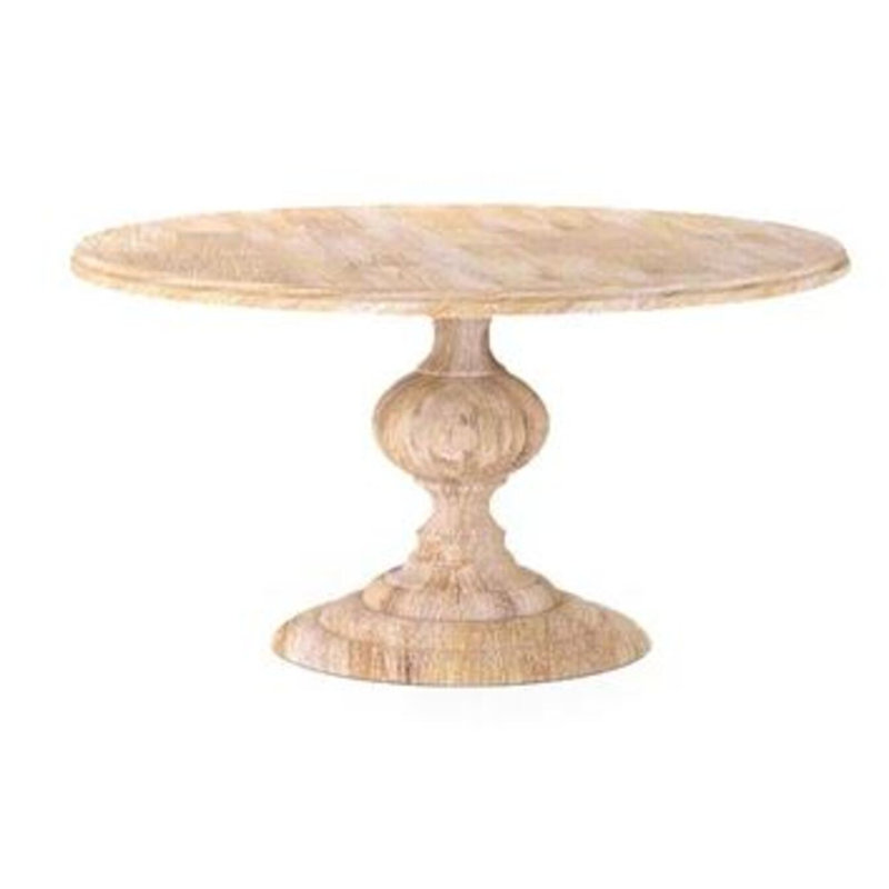 Table de salle à manger Sahara, H 30 po x L 60 po x l 60 po, Blanc délavé