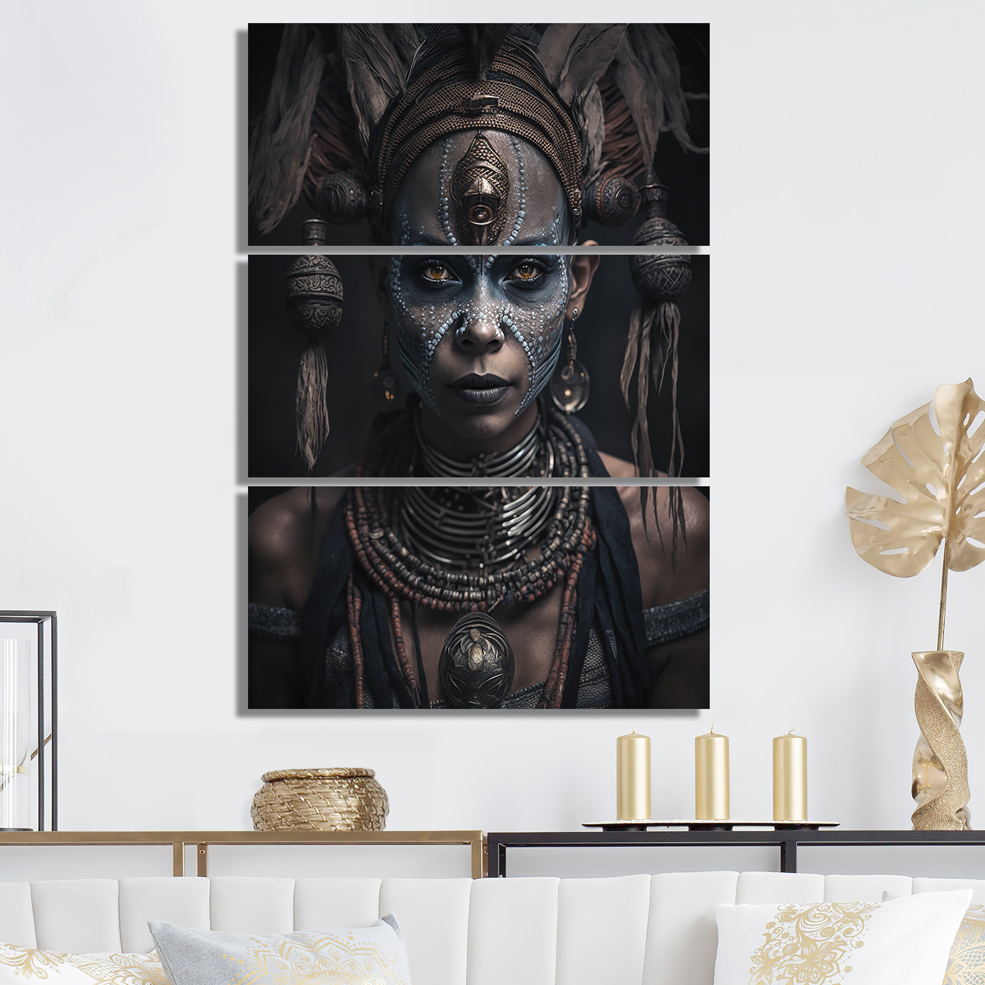 Dakota Fields Tribal African Woman Ii On Canvas 3 Pieces Print Wayfair 6131