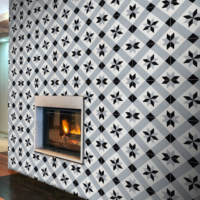 Kotoubia 8" x 8" Cement Patterned Wall & Floor Tile