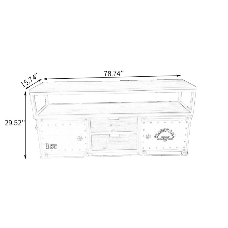Buffet Juleanna, H 29,52 po x l 78,74 po x P 15,74 po
