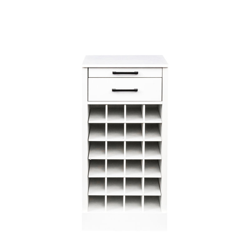 28 Wine Storage In Brown Walnut Color - Buffet Cabinet Feature Modular Warm Home Decor Must-have, White