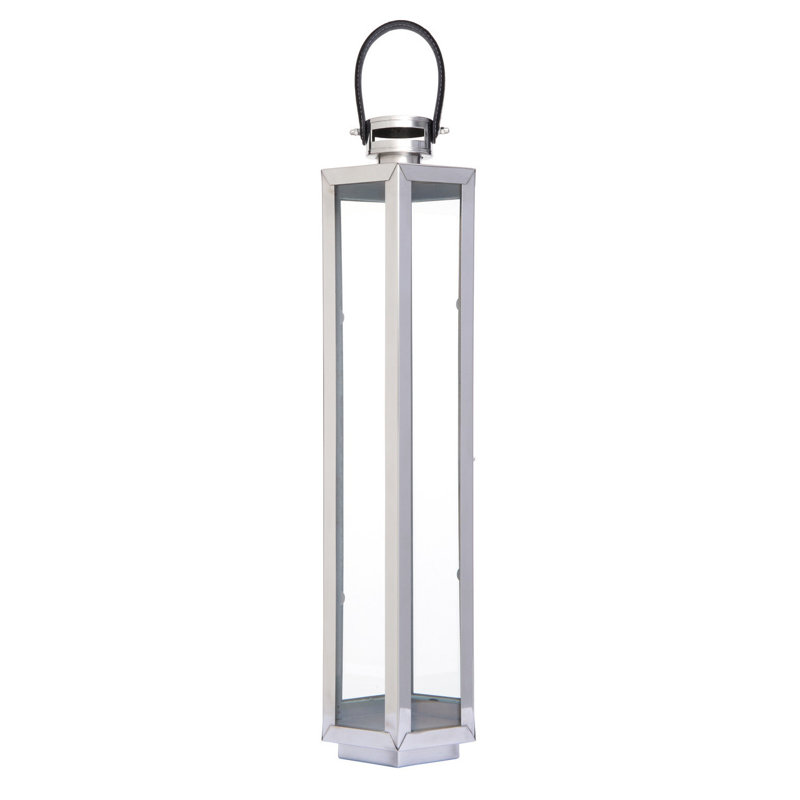 Francesca Tabletop Lantern, Silver, 82 cm H x 19 cm W x 19 cm D