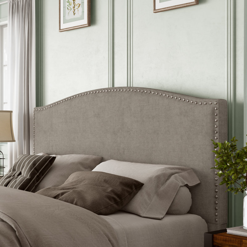 Tête de lit tapissier Delanie, Grand, Gris