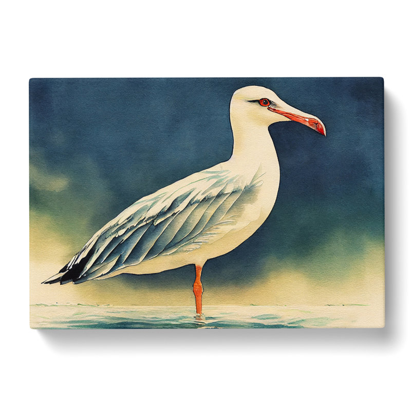 Watercolour Seagull Vol.1 - Wrapped Canvas, 35cm H x 50cm W x 3cm D