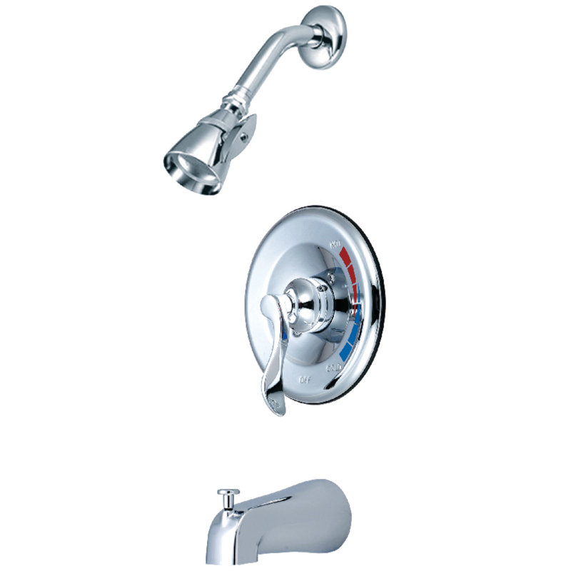 Kingston Brass NuWave Single-Handle Pressure Balanced Tub and Shower Faucet, Polished Chrome