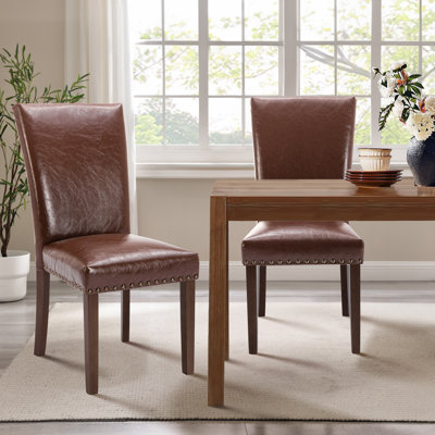 Chaise d'appoint de salle à manger rembourrée en cuir Darren-Lee