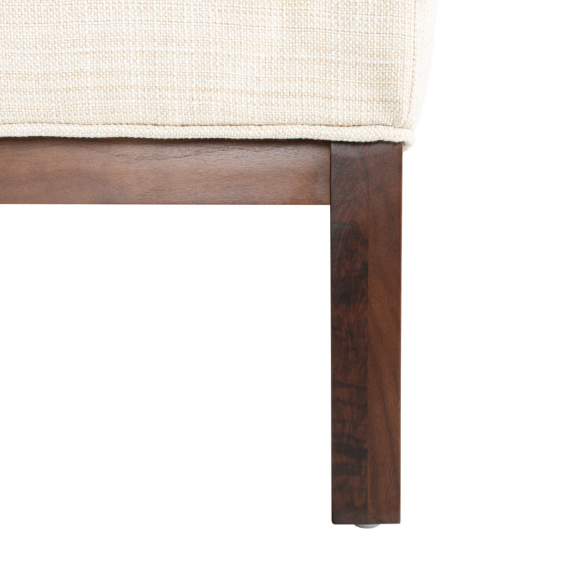 Arvid Upholstered L-Shaped Sectional, Cream , Left Hand Facing, Dark Brown