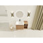 Meuble-lavabo mural 36 po avec lavabo en céramique et tablettes de rangement et 1 porte à fermeture en douceur, emballage KD, contreplaqué-1607683308