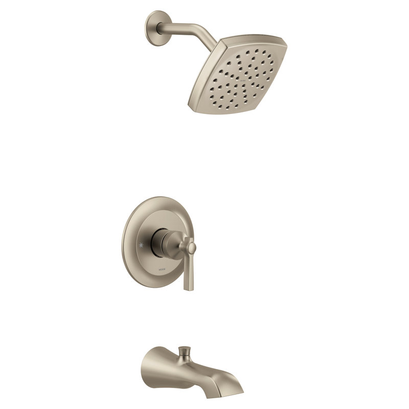 Ensemble de garniture de baignoire et douche à 1 poignée Flara M-CORE 3-Series, valve requise, Nickel brossé