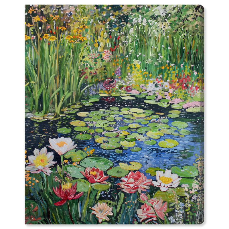 Étang impressionniste, Toile tendue, H 36 po x l 30 po